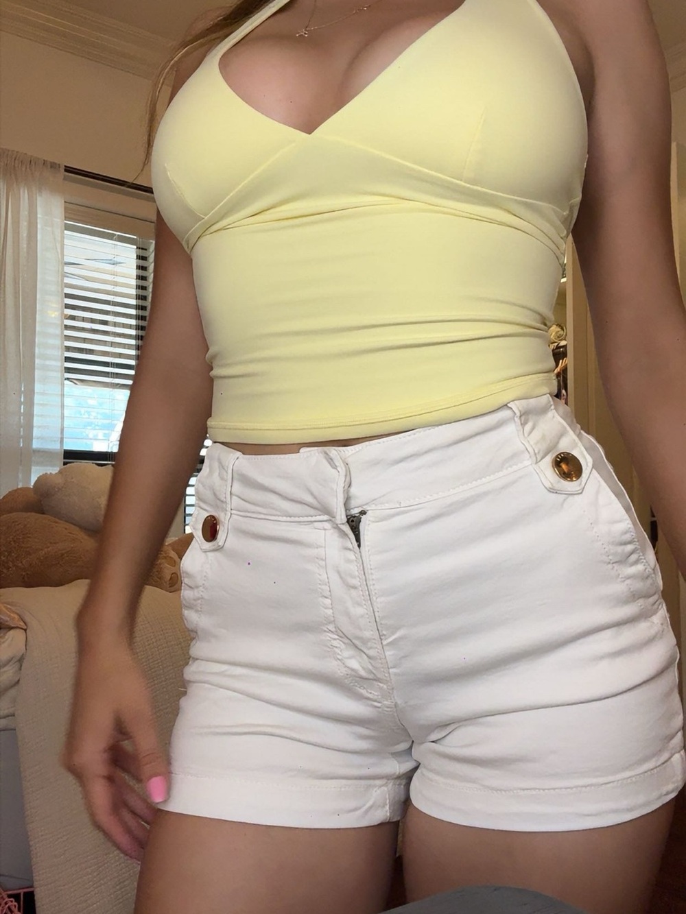 Guess White High-Waist Women’s Shorts - Casual Summer Essential(top also for Sal